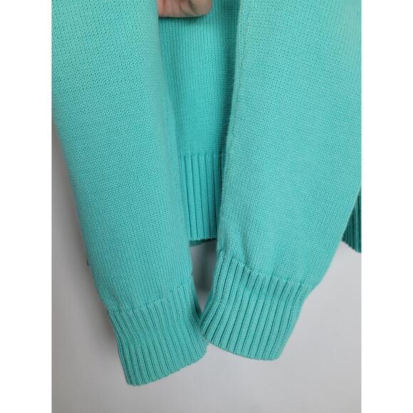 Lauren Ralph Lauren Active Mock Neck Knit Full Zip Teal Turquoise Sweater Size M - Picture 11 of 12